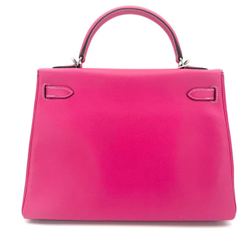 Kelly 32 Epsom E5 Rose Tyrien with Gold Hardware
