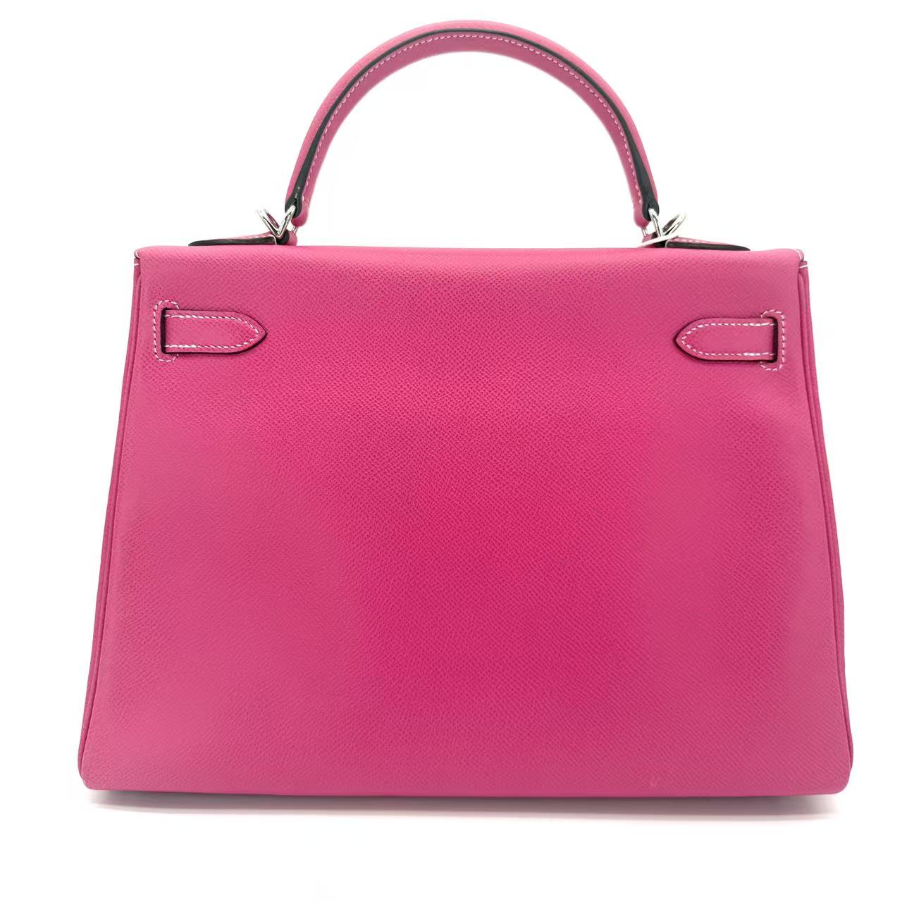 Kelly 32 Epsom E5 Rose Tyrien with Gold Hardware