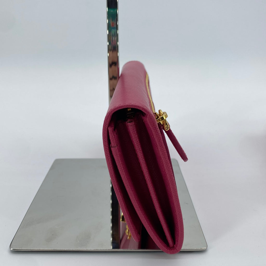 Flap Wallet Saffiano Leather Long