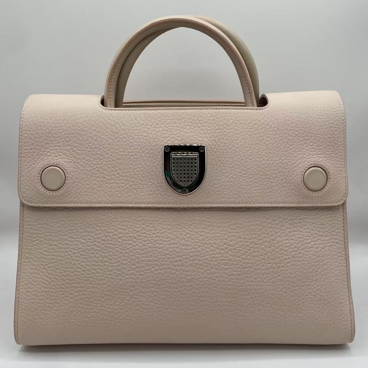 Beige Pebbled Leather Large Diorever Bag
