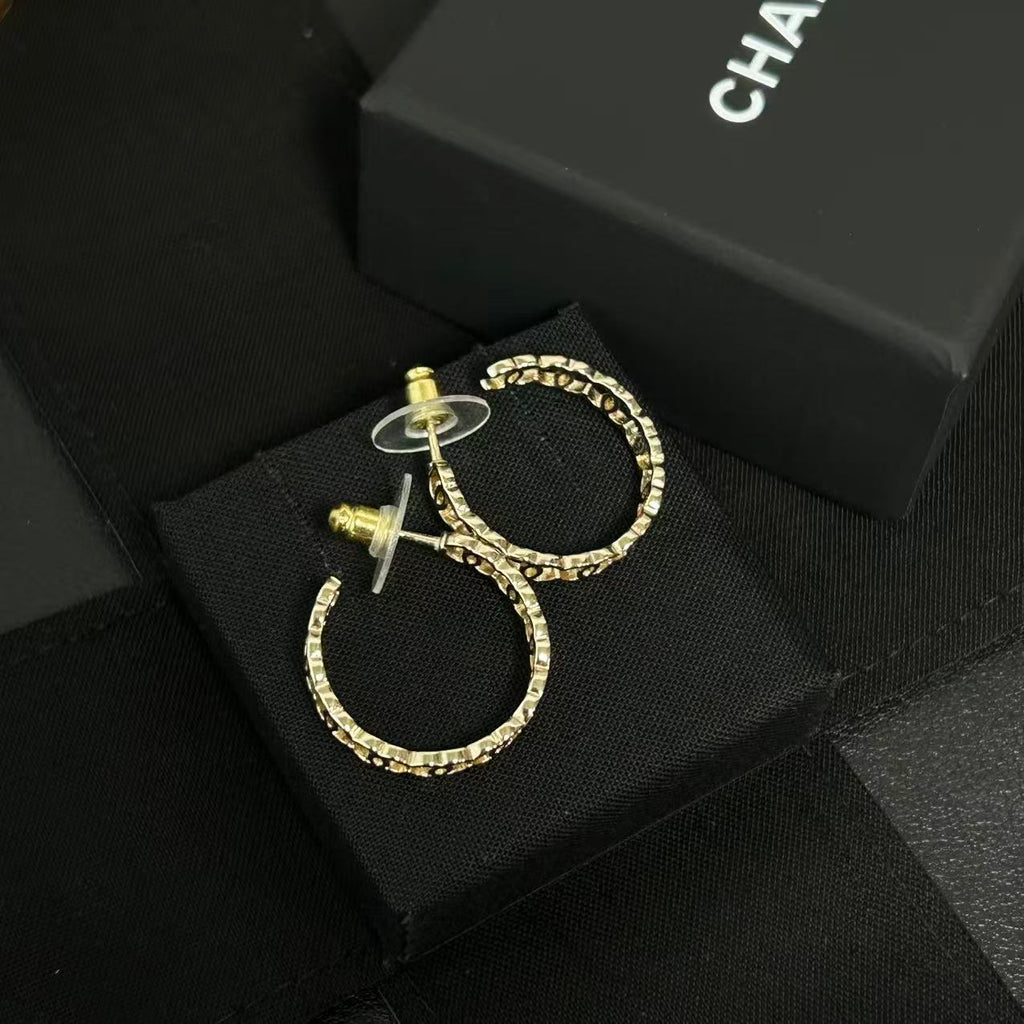 Chanel 2021 CC Hoop Earrings twins LDJ4472
