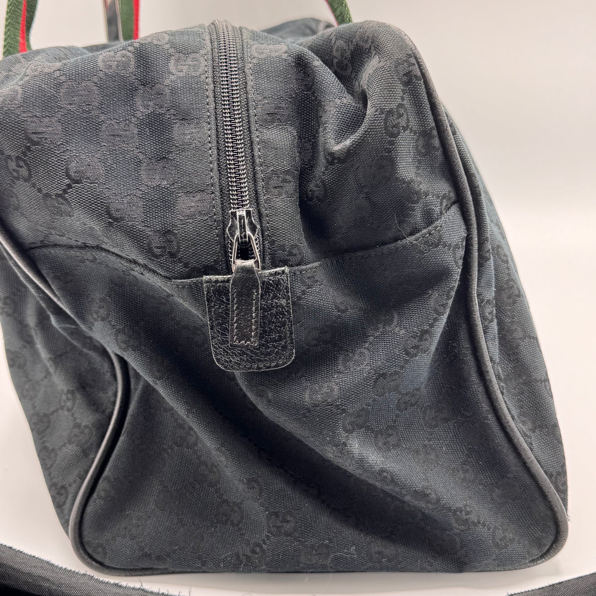 "Gucci Web Carry On Duffle Bag GG Canvas"