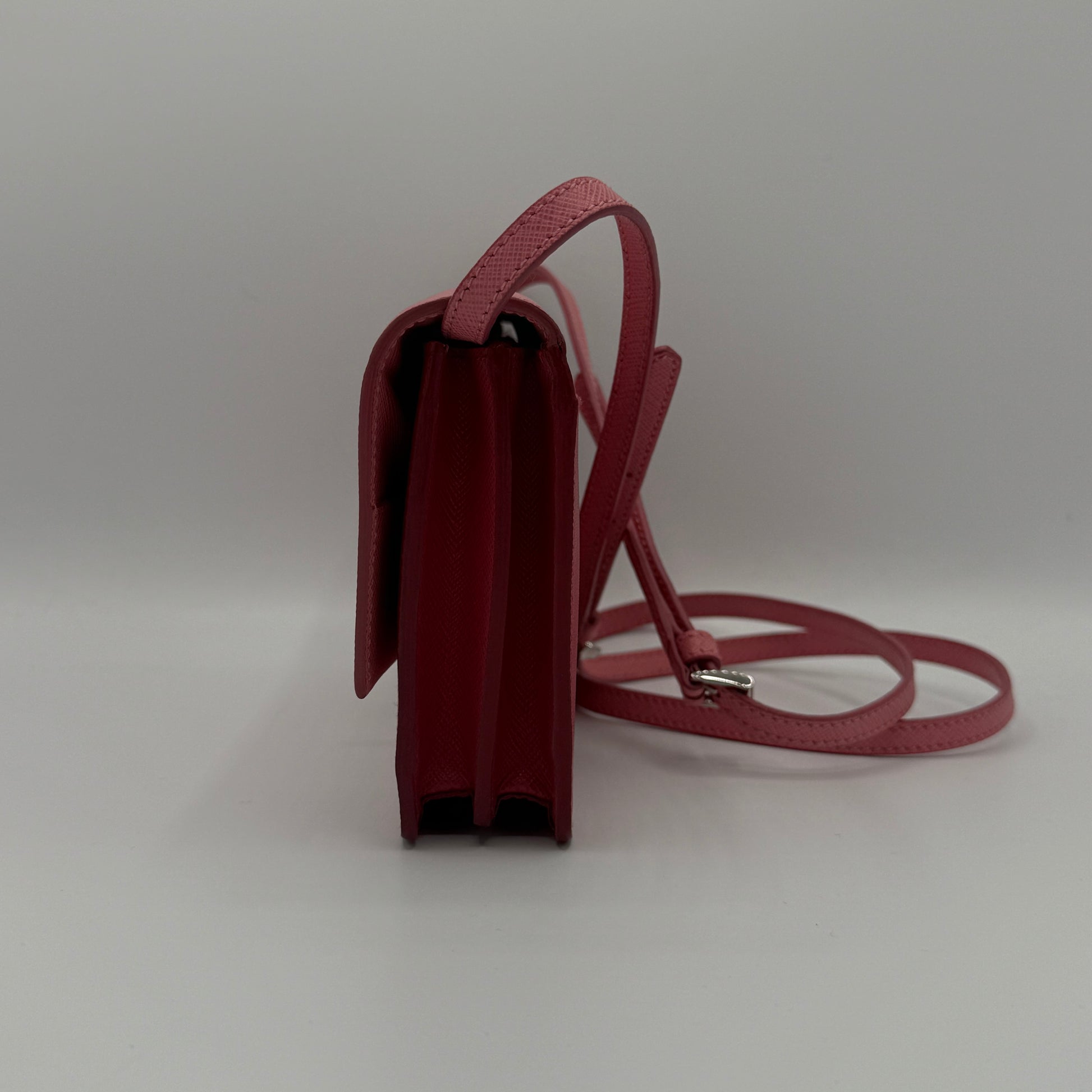 Turn Lock Wallet Crossbody Saffiano Leather Small