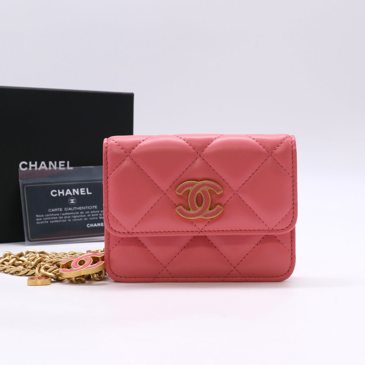 Chanel Pending CC Card Holder Wallet on Chain Twins LDZ1338
