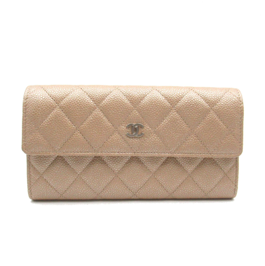 CC Gusset Classic Flap Wallet Quilted Caviar Long Twins LDJ3845