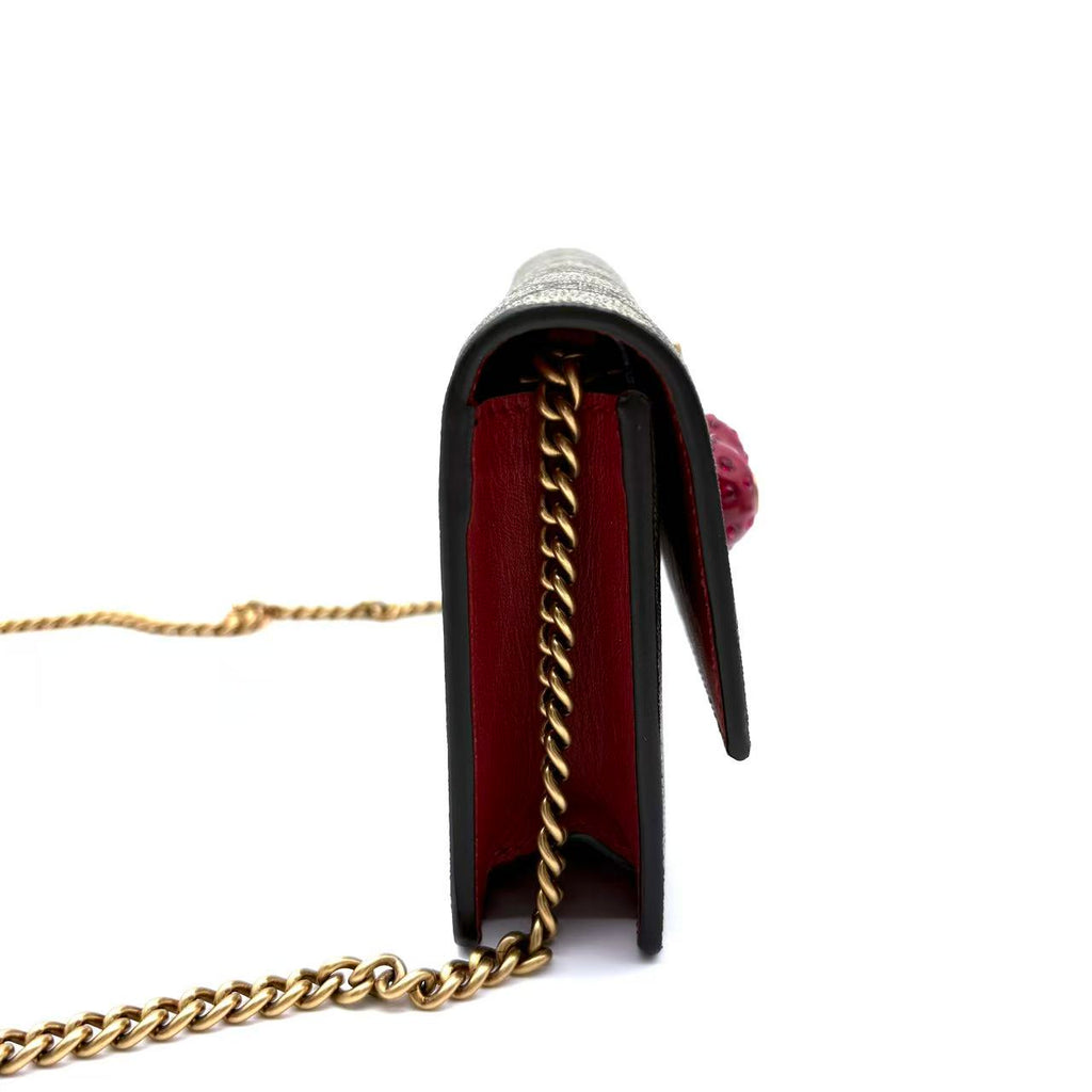 GG Supreme Monogram Mini Cherry Chain Bag