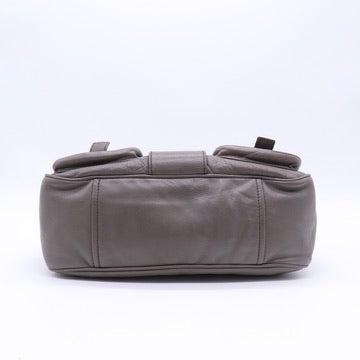 Leather Flap Shoulder Bag with Front Pockets twins