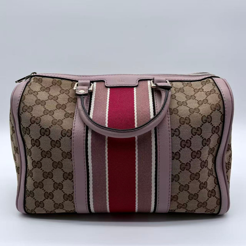 GUCCI Vintage Web Boston Bag