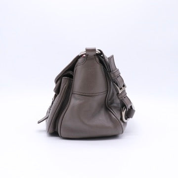 Leather Flap Shoulder Bag with Front Pockets twins