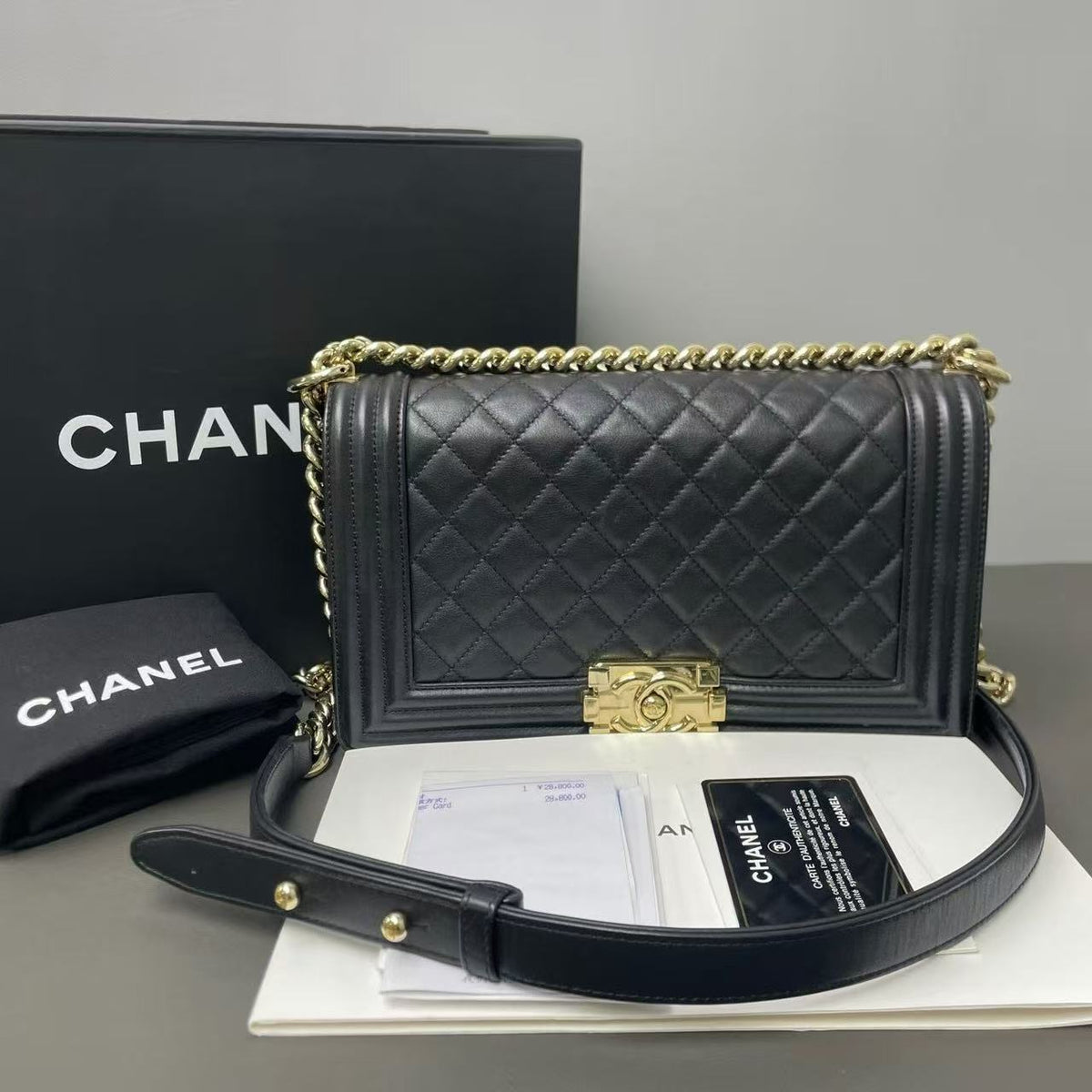 Chanel Boy Flap Bag Quilted Lambskin  twins LDZ1286