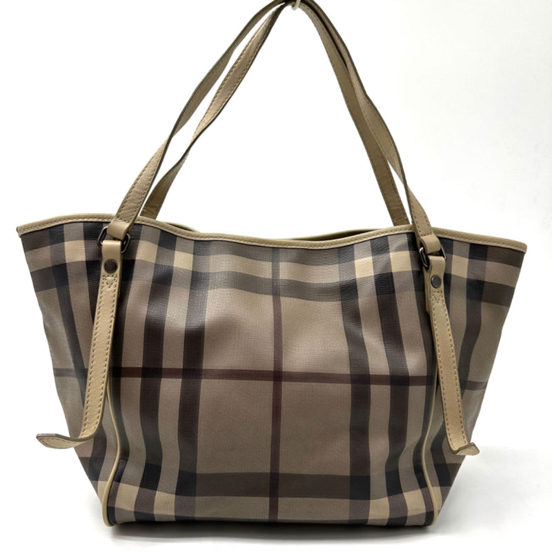 Burberry Smoked Check Coated Canvas and Leather Small Canterbury Tote