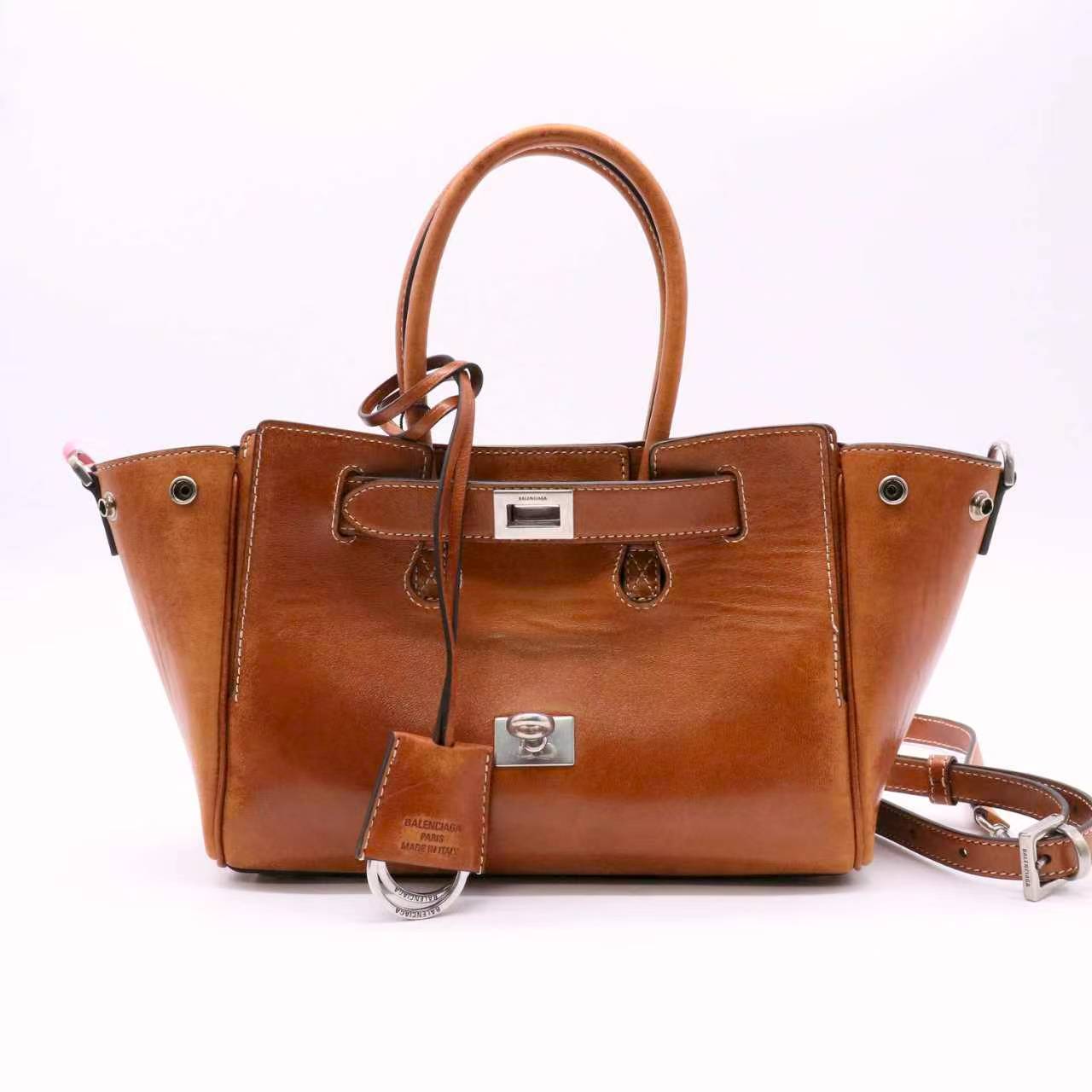 Balenciaga Smooth Calfskin Mini Bel Air Carry All Bag Twins LDJ5510