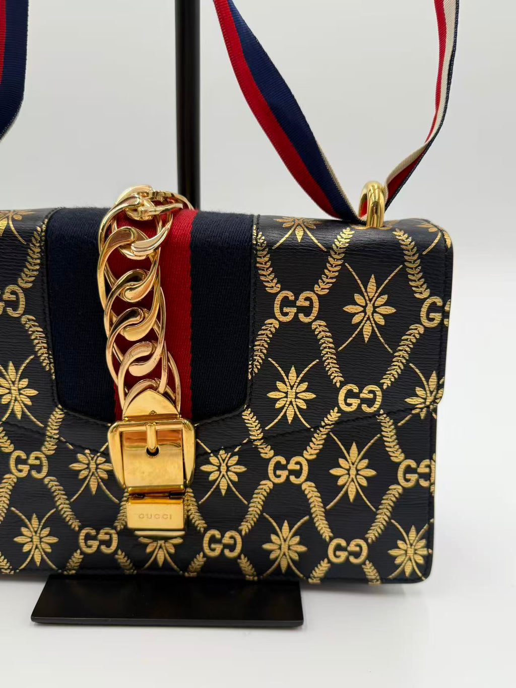 Sylvie Printed Leather Satchel Bag Gisel