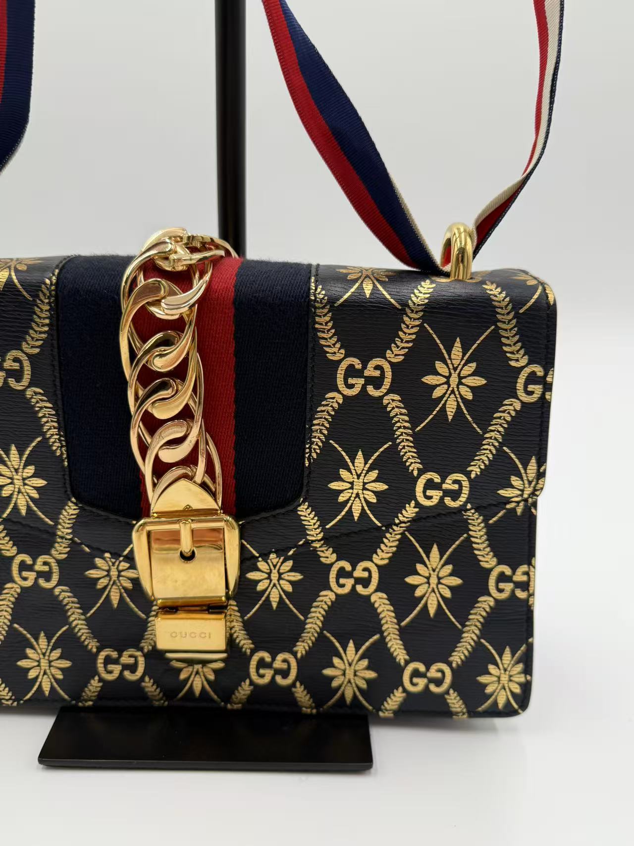Sylvie Printed Leather Satchel Bag Gisel