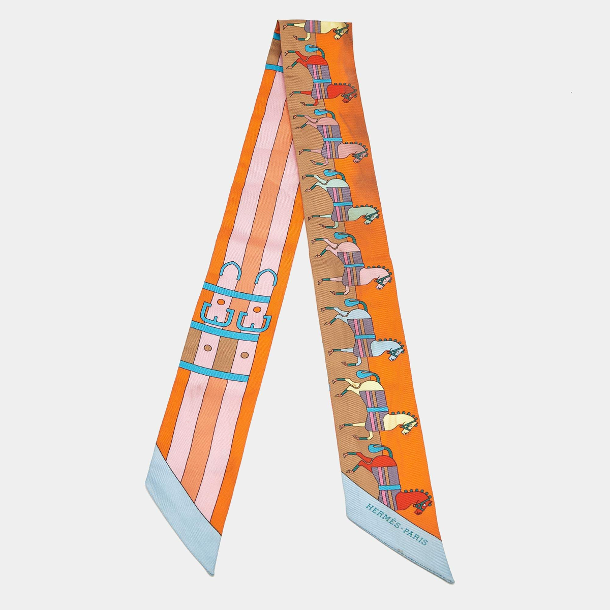 Hermès Couvertures Nouvelles Vichy Silk Twilly Twins W23422