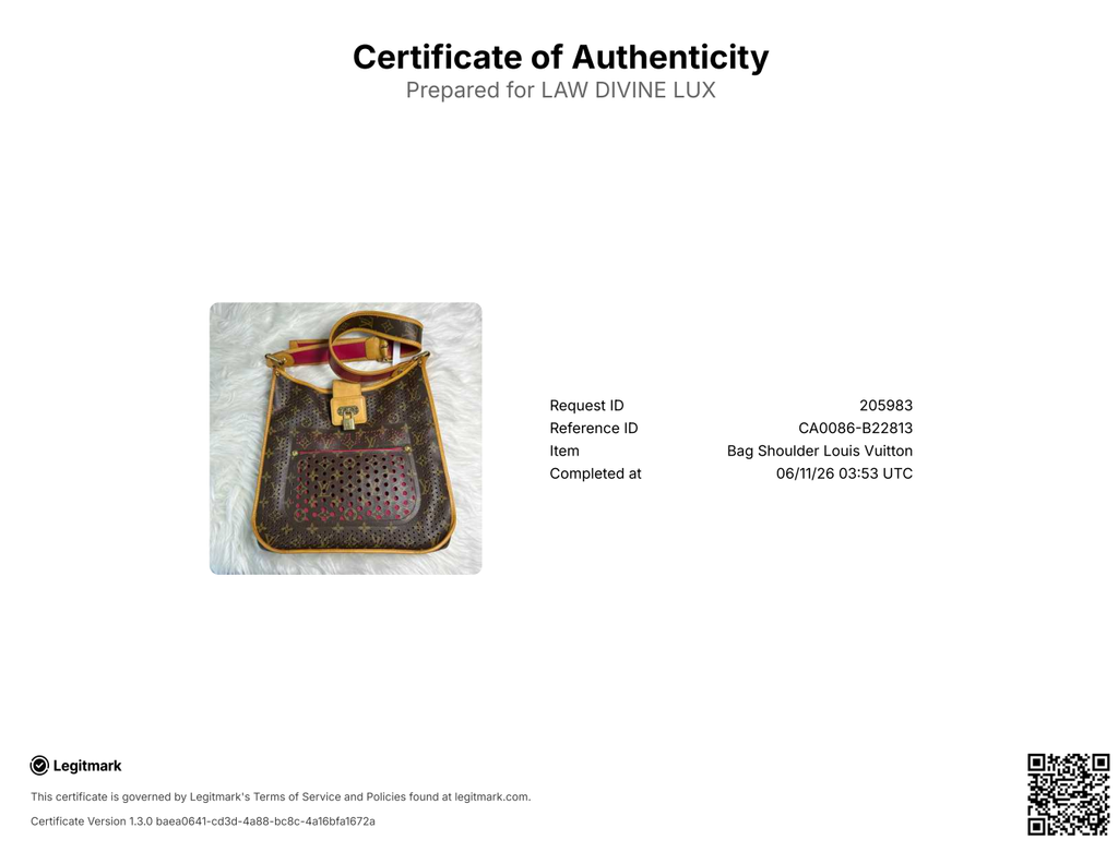 Limited Edition Fuchsia Monogram Perforated Musette Bag Twins B22813