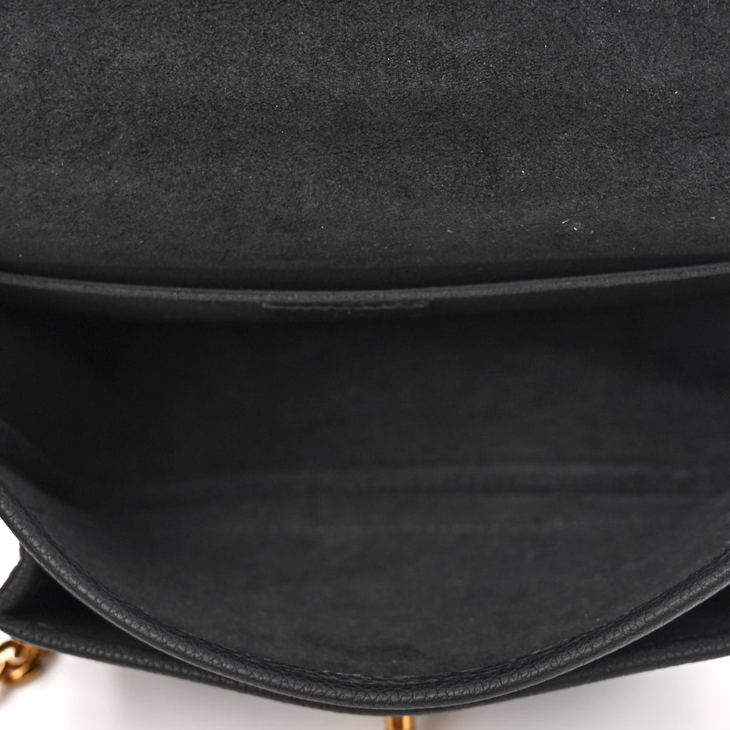 Grained Calfskin Lockme Chain Bag PM Black twins