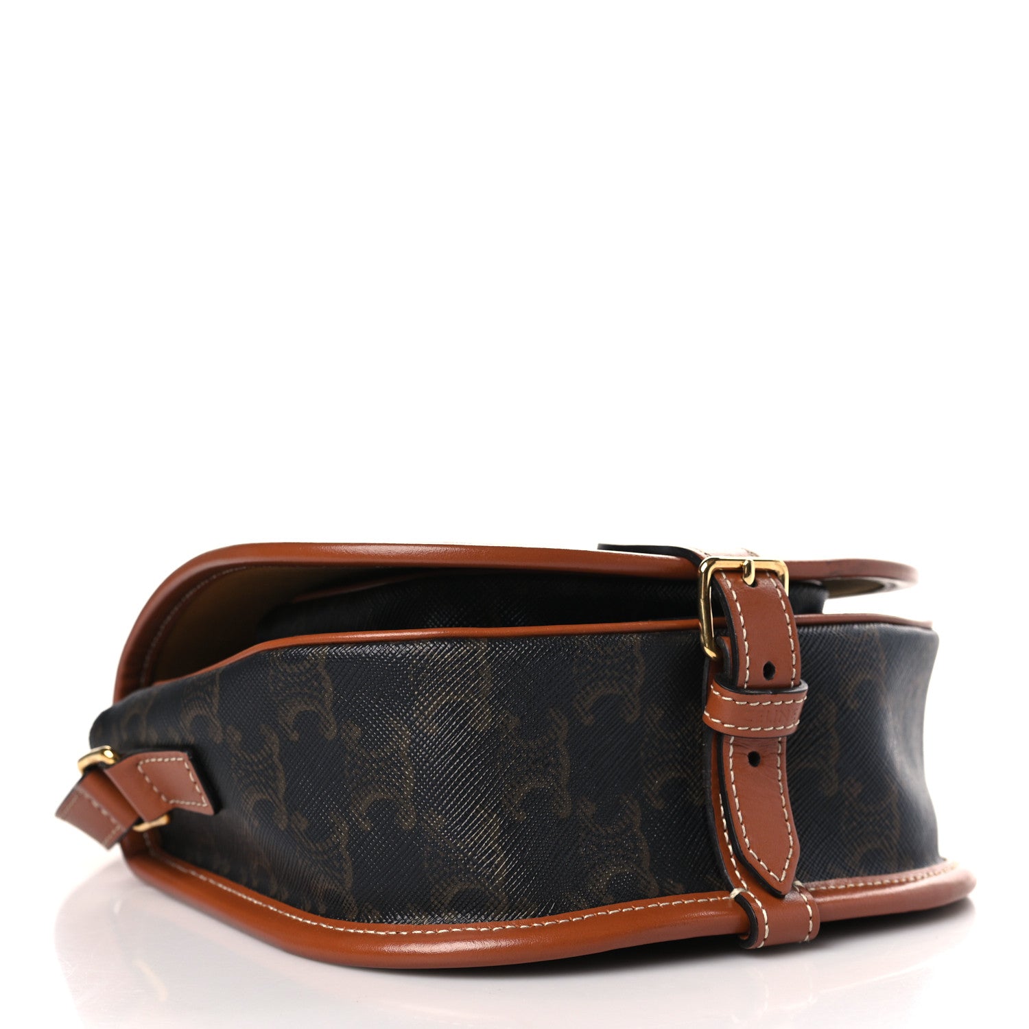 Triomphe Canvas Medium Folco Bag Tan Twins