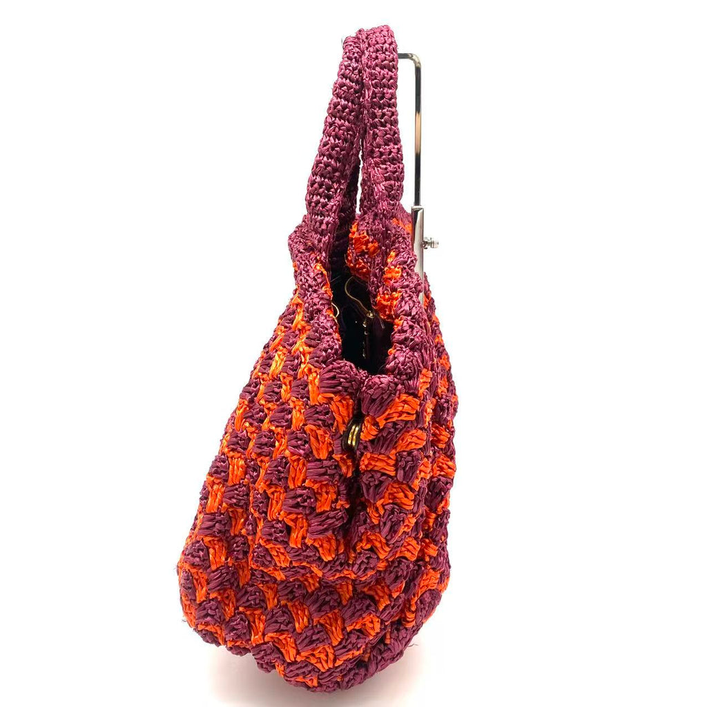 Raffia Big Tote Bag Orange