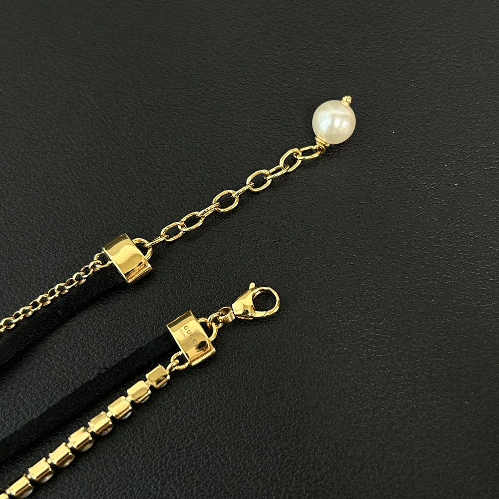 Gucci Blondie Crystal And Silk Choker twins LDZ469