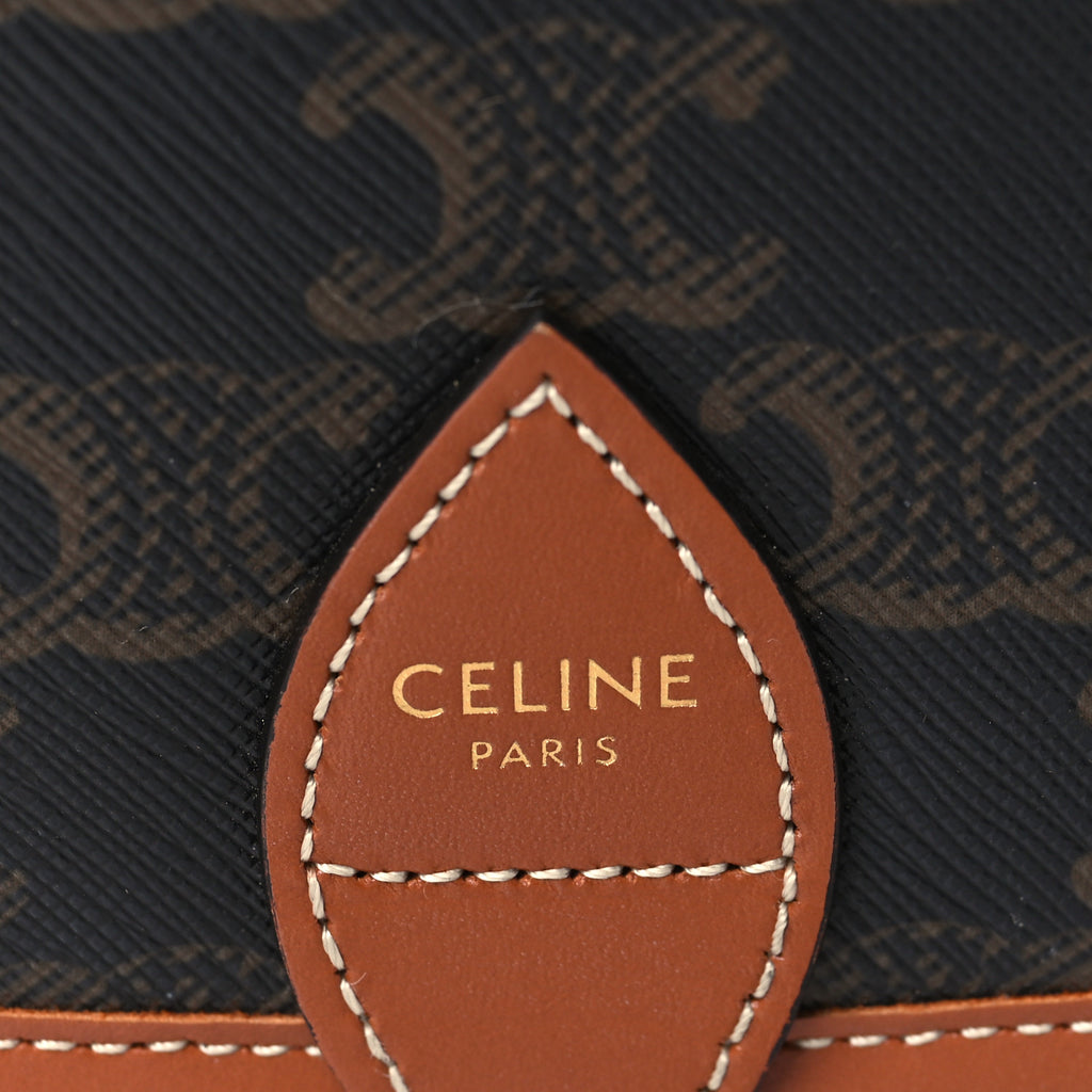 Triomphe Canvas Medium Folco Bag Tan Twins