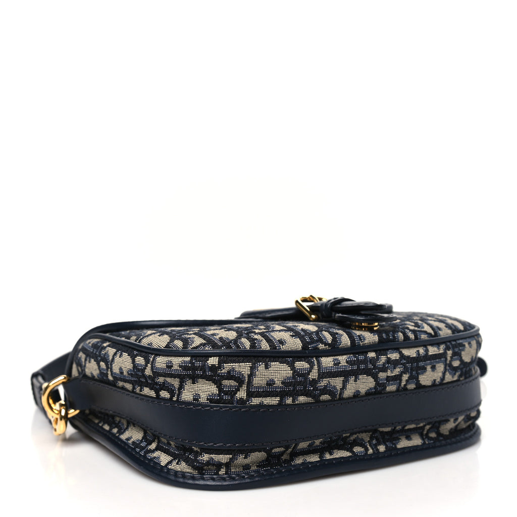 Oblique Medium Bobby Flap Shoulder Bag Blue Twins