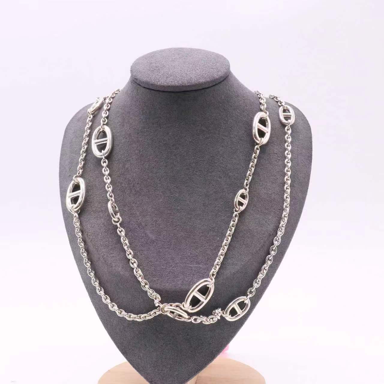 Hermes Sterling Silver Farandole Necklace 110cm Twins LDJ5259