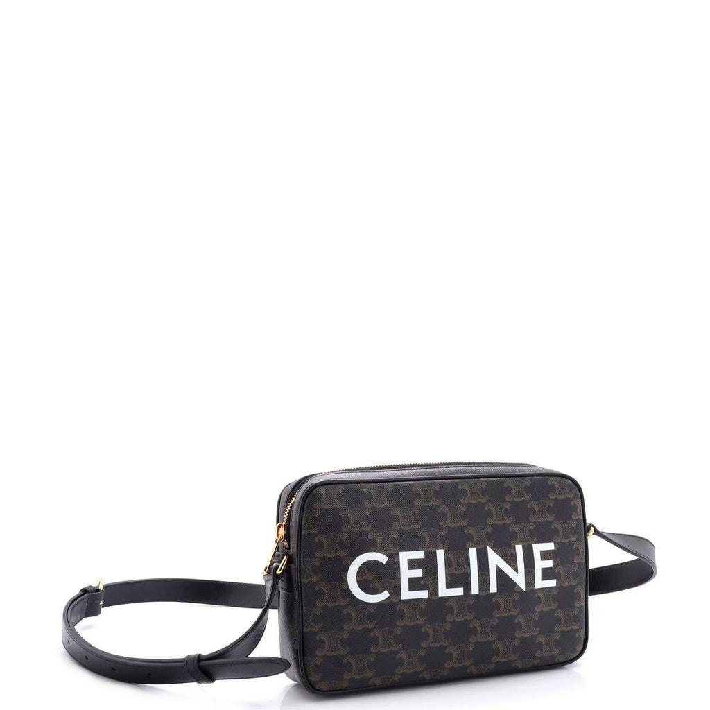 Logo Messenger Bag Triomphe Coated Canvas Medium Twins