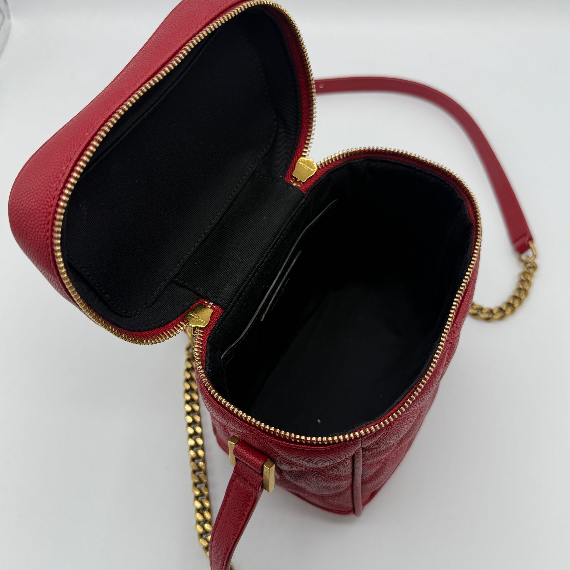 Grain de Poudre Quilted 80's Vanity Bag Red