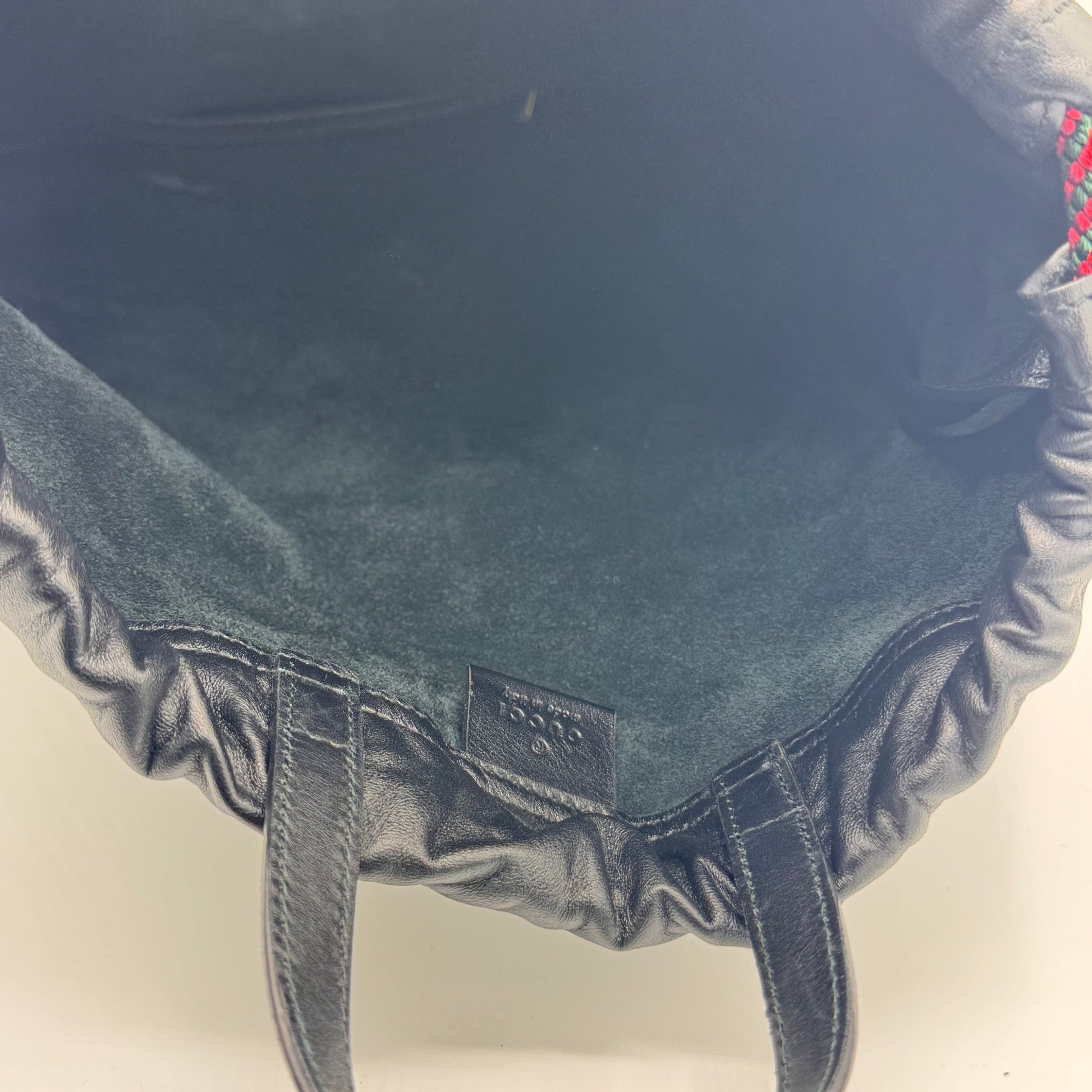Gucci- Logo Drawstring Backpack Printed Leather