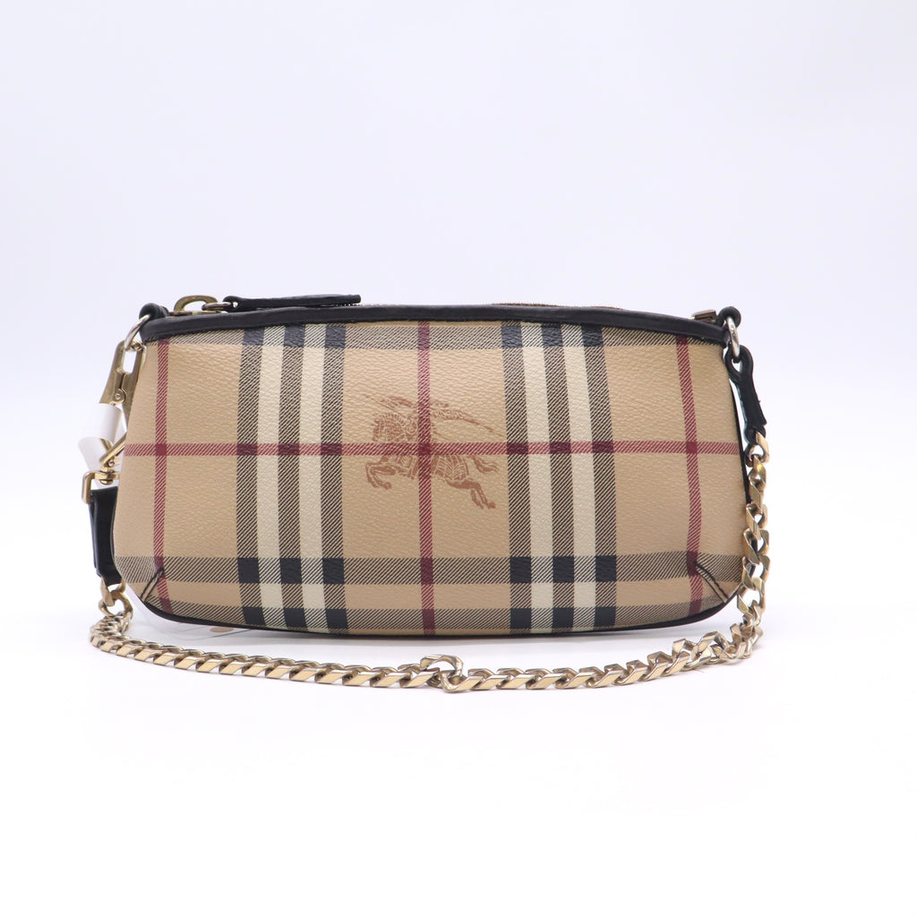 Burberry Haymarket Check Clara Pochette Chocolate Twins B24184