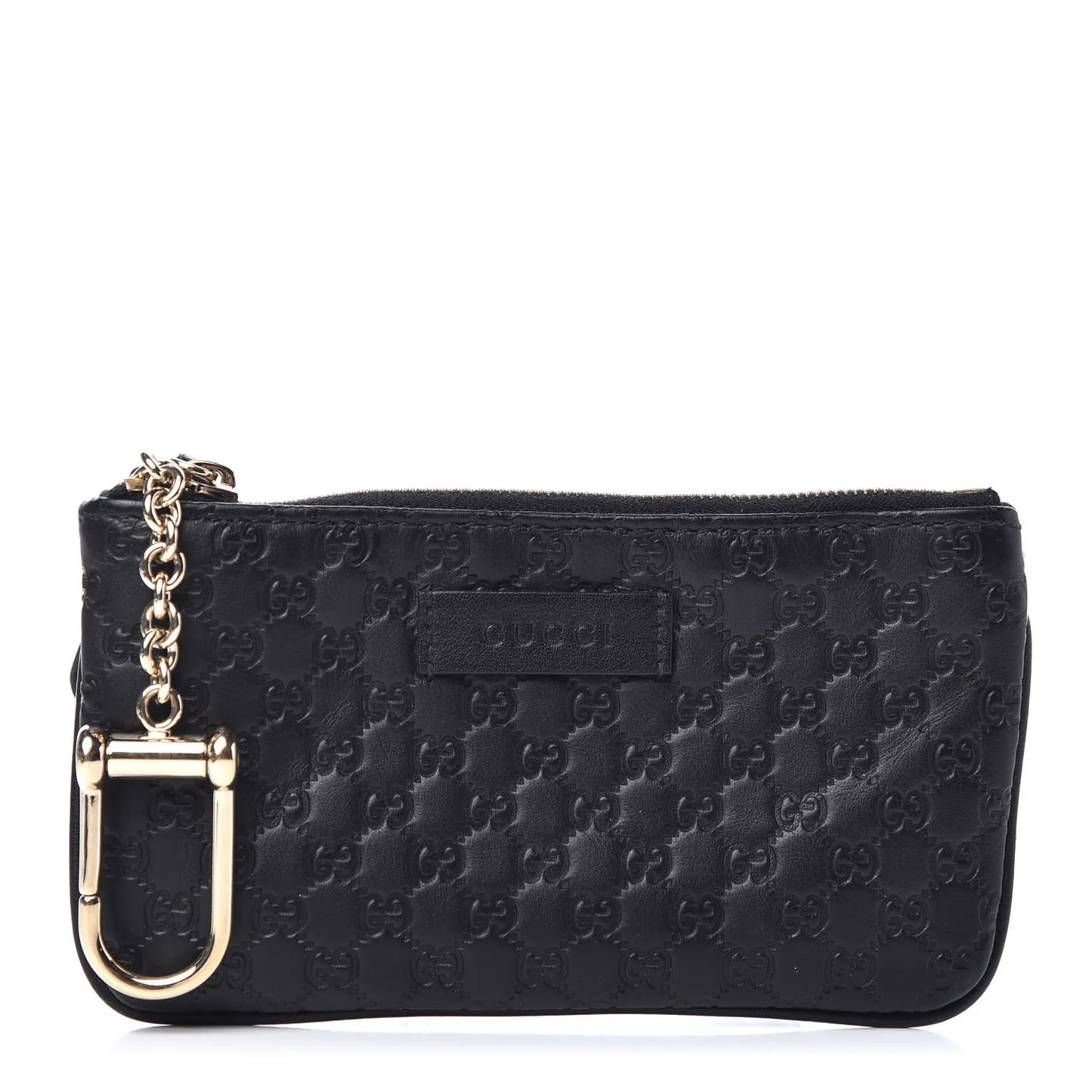 Gucci Microguccissima Key Ring Coin Case Black W20872