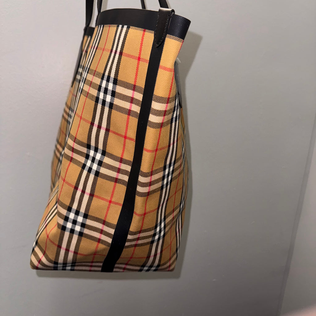 Burberry Reversible Giant Tote Vintage Check Canvas XL
