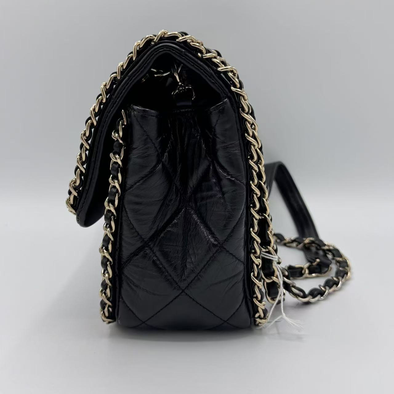 Chanel  Crumpled Calfskin Medium Chain All Over Flap