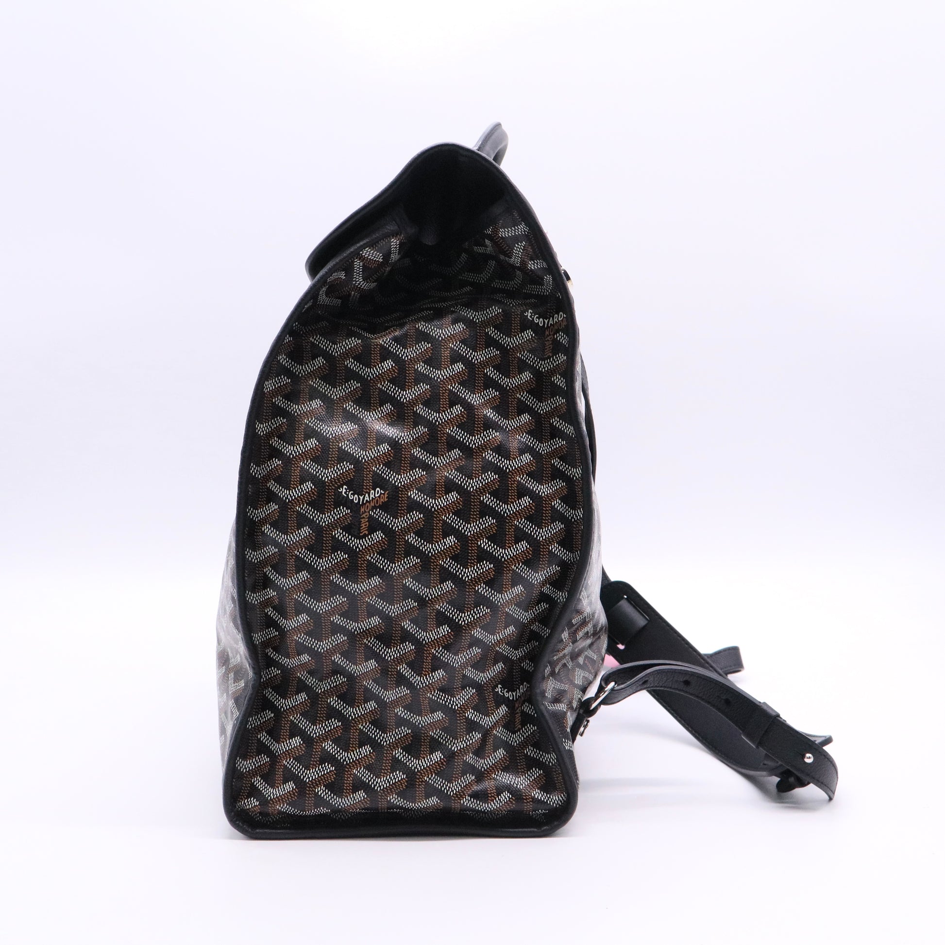 Goyard Black Chevron Print Coated Canvas Saint-Leger Bag TwinsLDJ2715