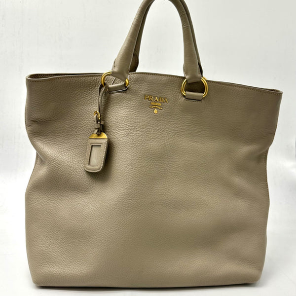 PRADA  Vitello Daino Shopping Tote Pomice