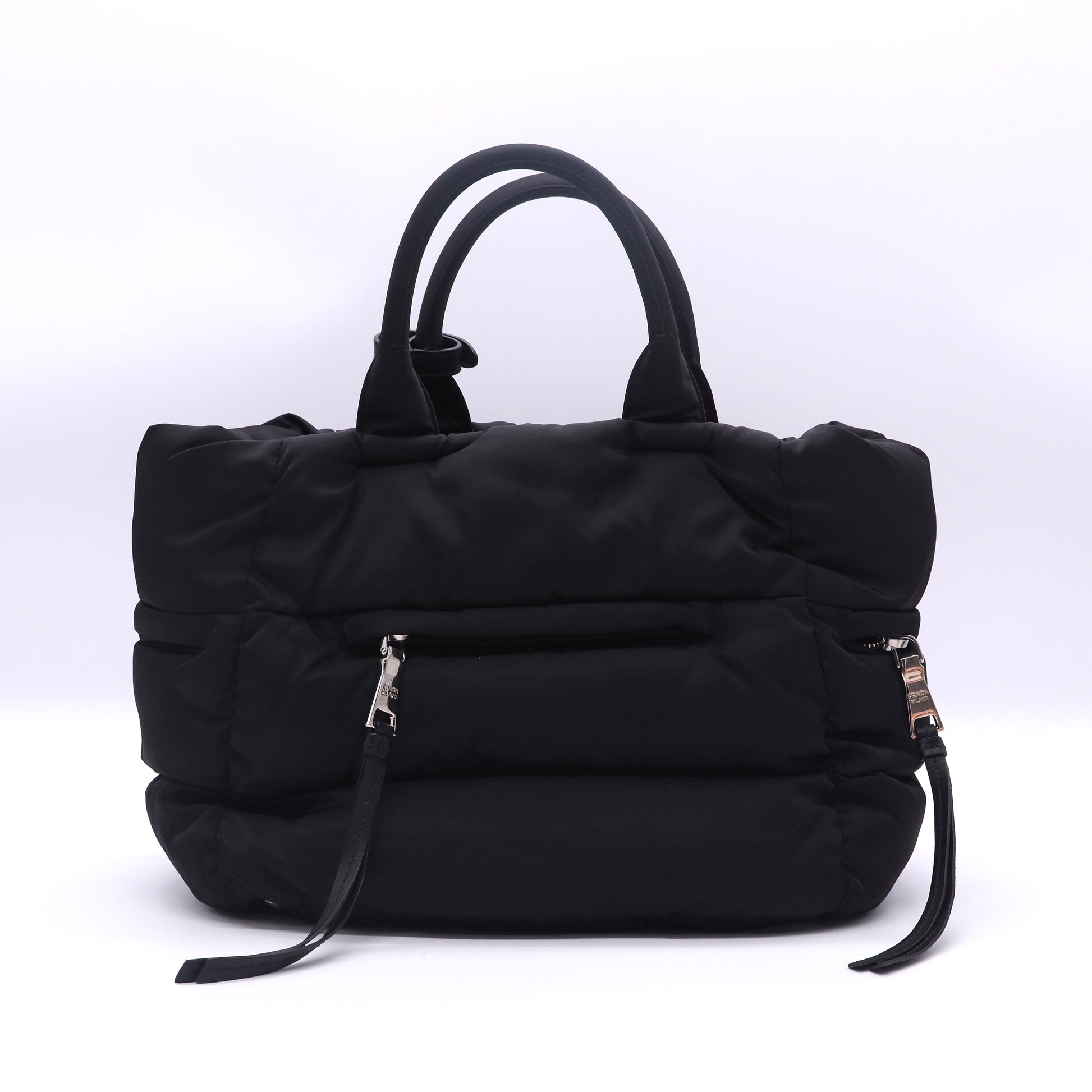 Prada Limited Edition Tessuto Nylon Bomber Tote Black twins LDJ3360