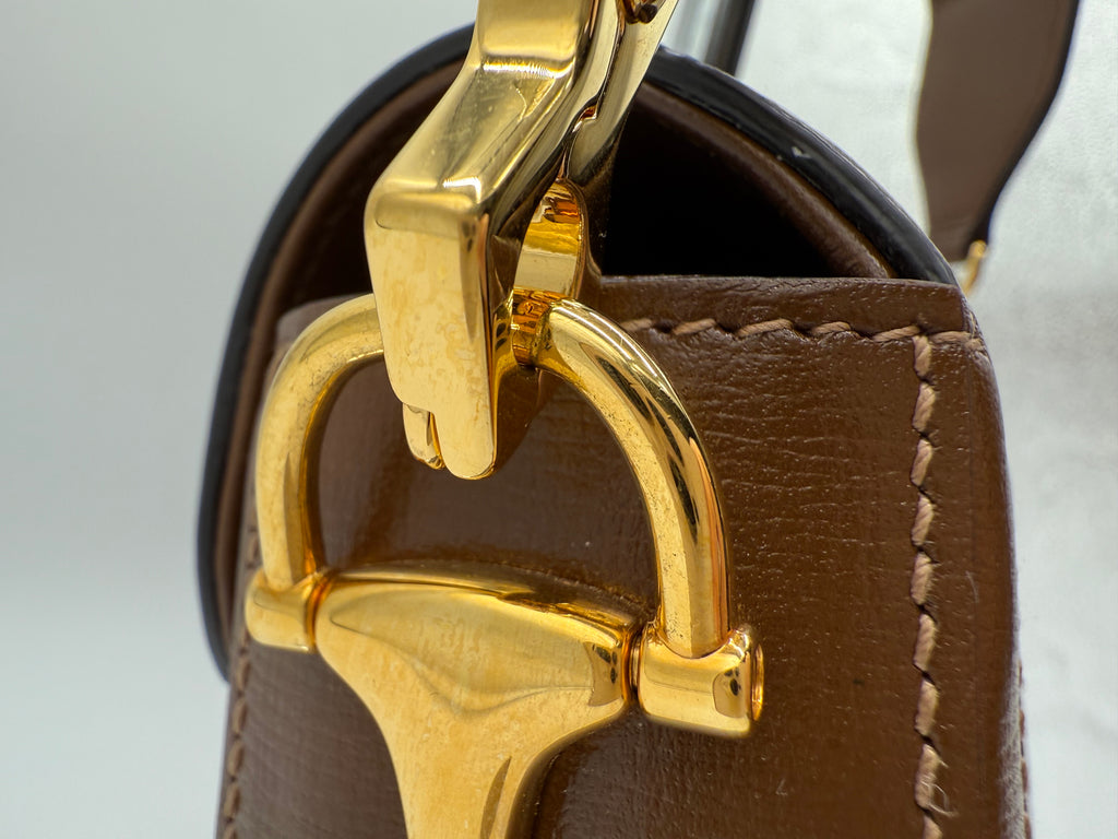 PRE-OWNED Gucci Horsebit 1955 small shoulder bag in GG Supreme canvas