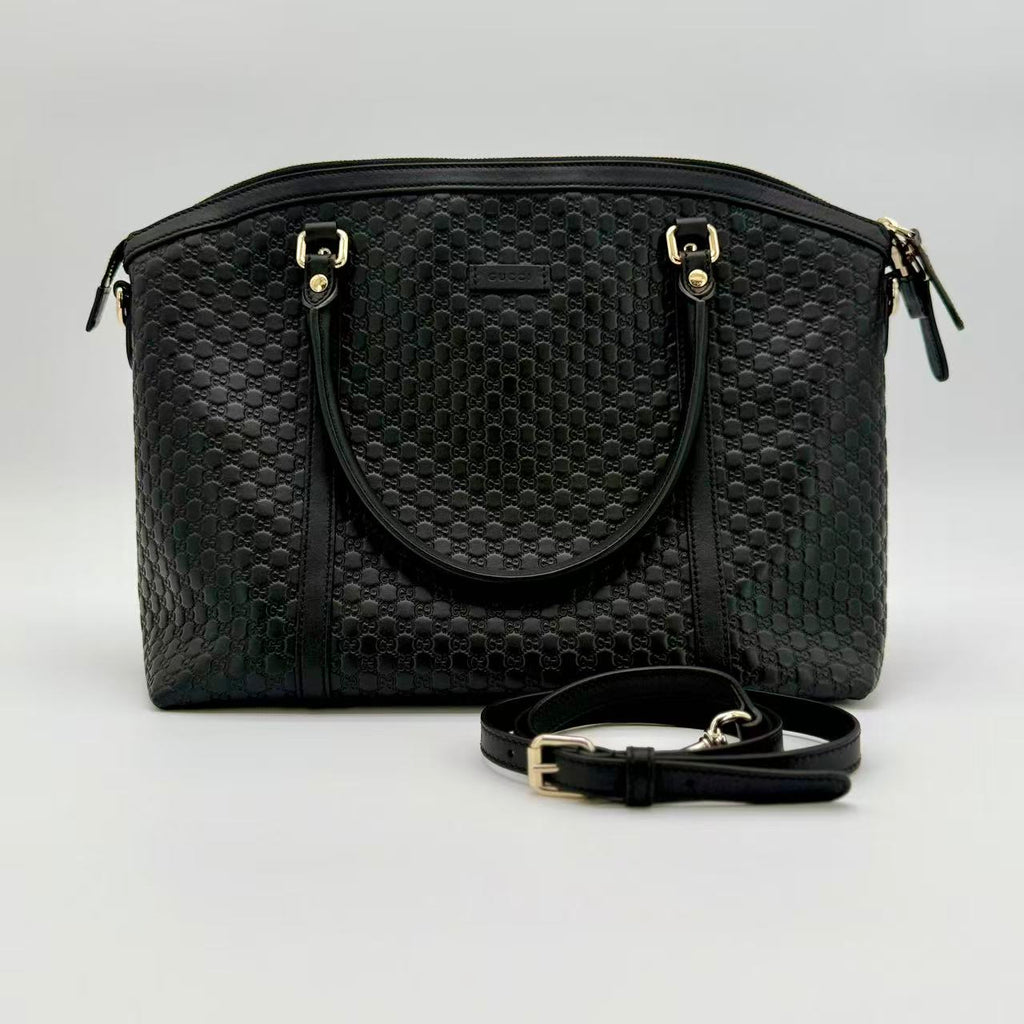Britt Convertible Dome Satchel Microguccissima Leather Medium