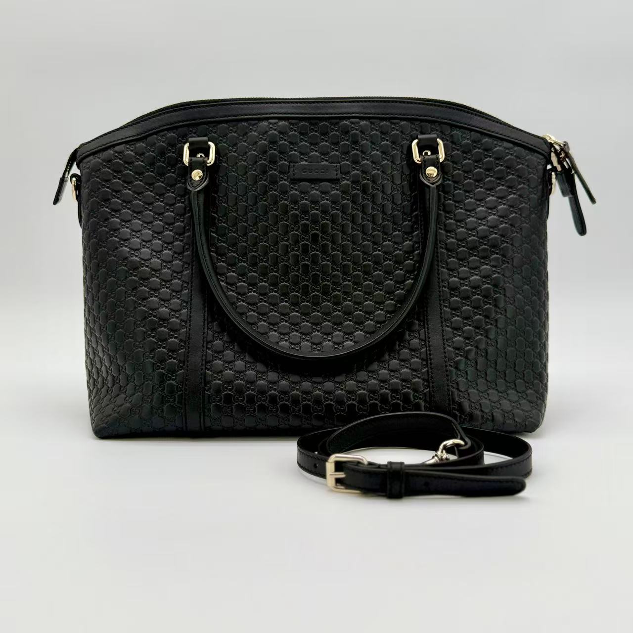 Britt Convertible Dome Satchel Microguccissima Leather Medium
