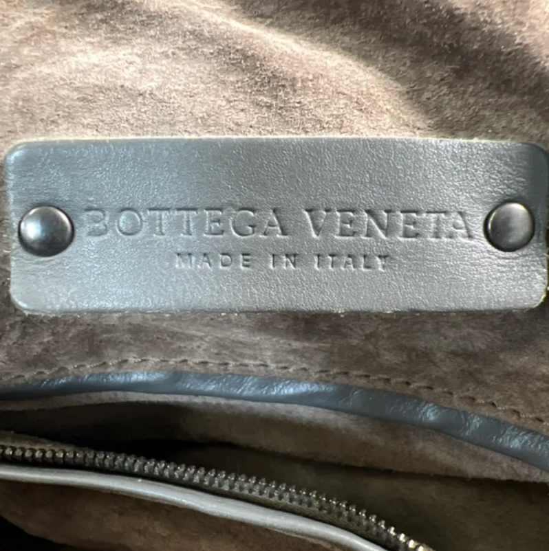 Bottega Veneta Grey Intrecciato Leather Boston Zip Bag B24208