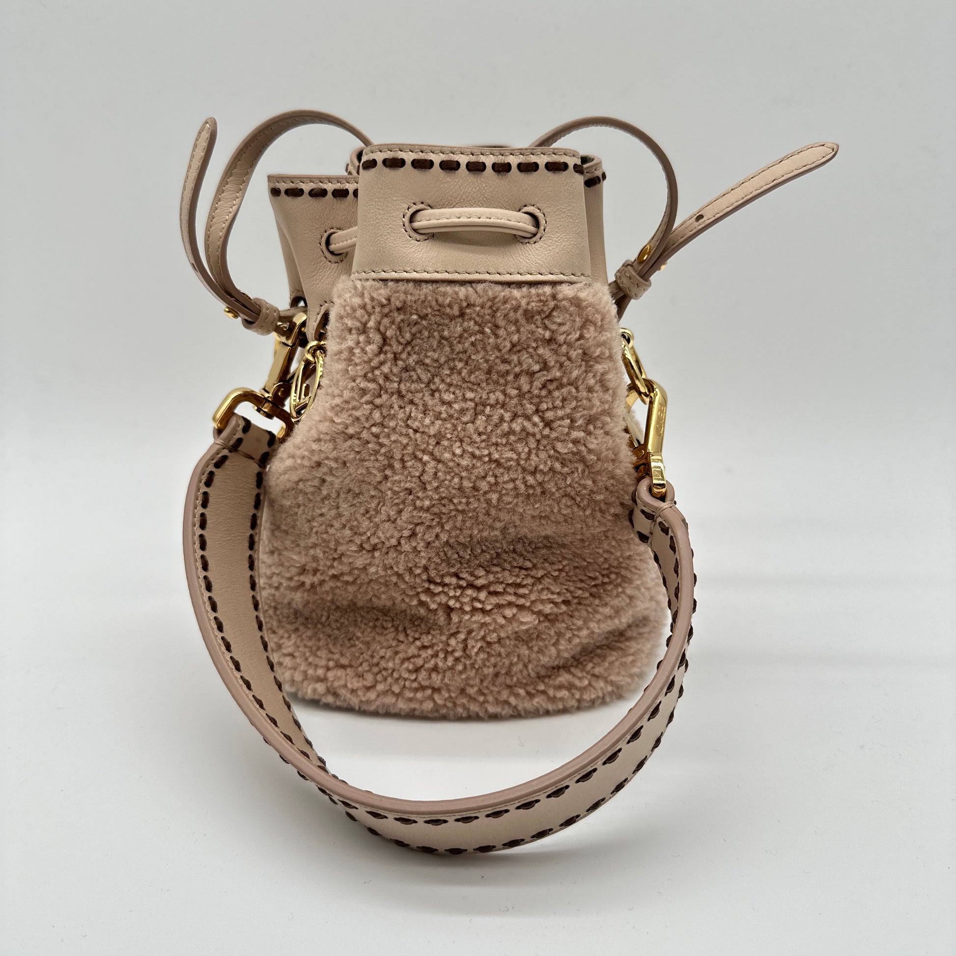 Mini Shearling Mon Tresor Bucket Bag