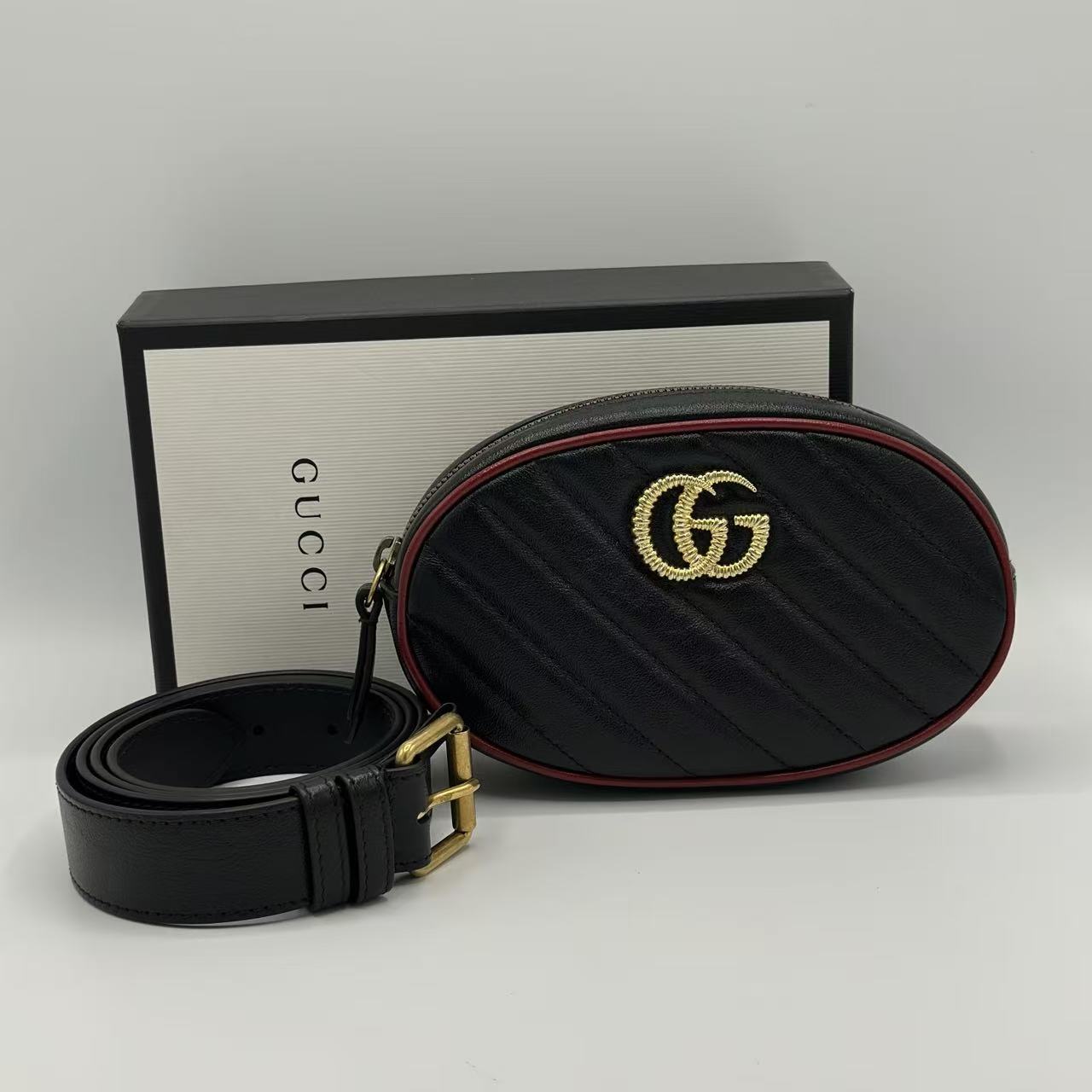 Calfskin Matelasse GG Marmont Belt Bag