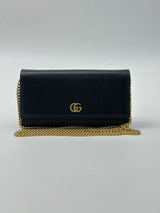 Gucci GG Marmont Continental Chain Wallet Leather