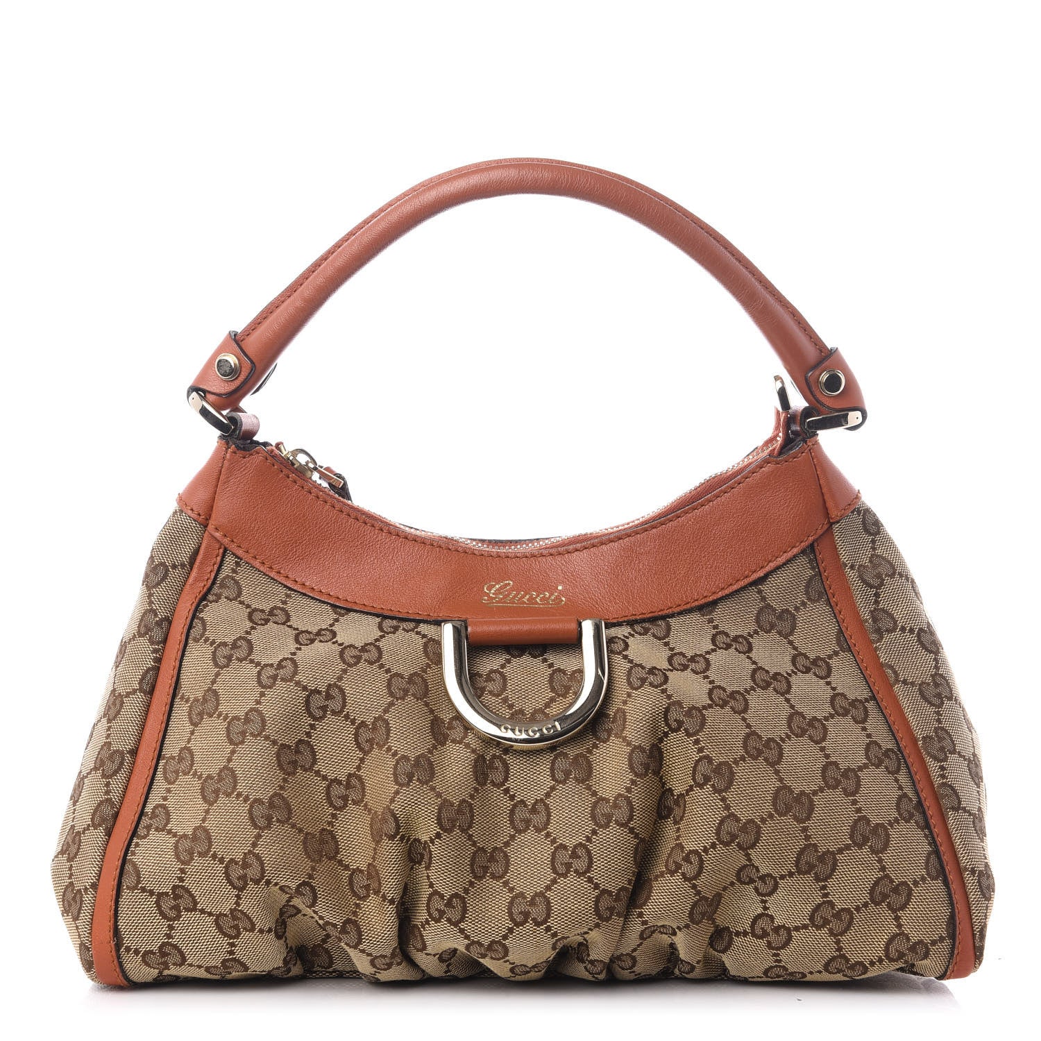 Monogram Medium D Gold Ring Hobo Orange