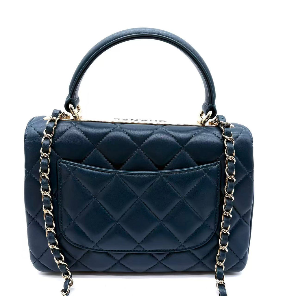 Trendy CC Top Handle Bag Quilted Lambskin Small