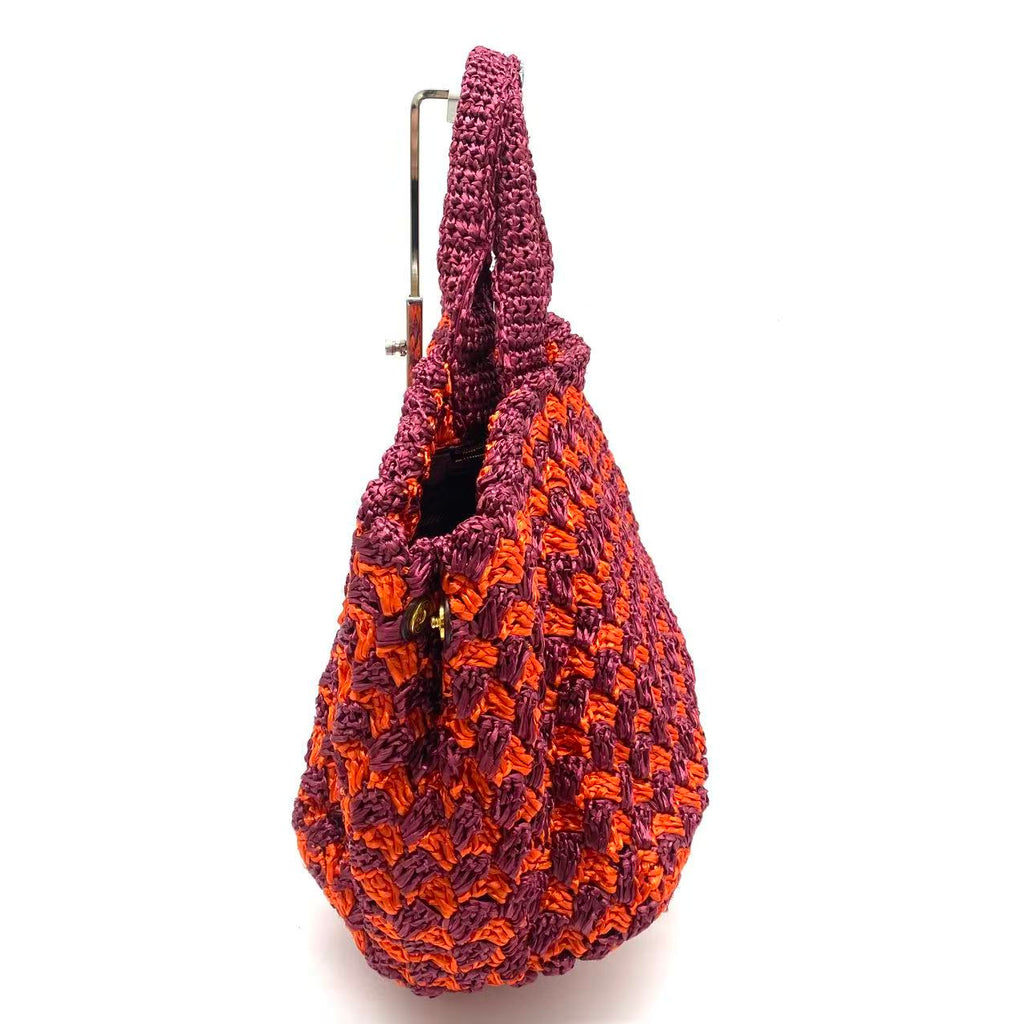 Raffia Big Tote Bag Orange