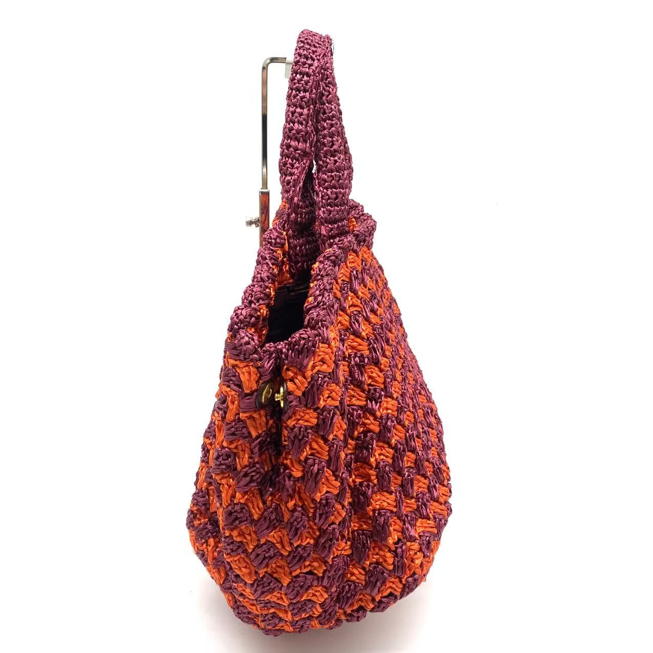 Raffia Big Tote Bag Orange