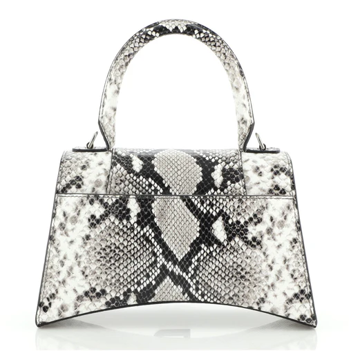 Hourglass Top Handle Bag Python Embossed Leather twins