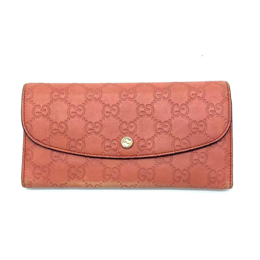 Guccissima Leather Wallet Trifold Long Card Purse